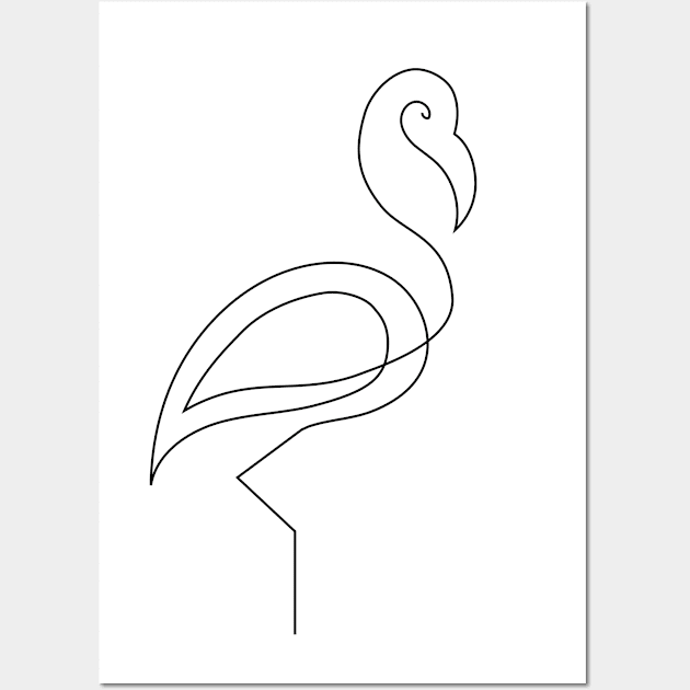 ST One Line Flamingo Wall Art by Seven Trees Design